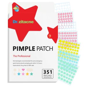 Pimple Patches for Face, 351 Pcs 5 Colors&7 Sizes (8,10,12,14,16mm) Acne Patches Hydrocolloid Precise Matches Acne of Different Sizes, Cute Star Spot Stickers With Tea Tree Salicylic Acid Centella