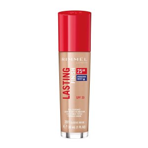 Rimmel London Lasting Finish 25HR – 201 Classic Beige – Foundation, 25-Hour Wear, Full Coverage, Waterproof, 1oz