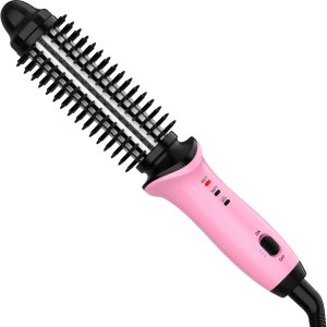 Curling Iron Brush Dual Voltage, Hair Curling Brush Long Barrel Tourmaline Ceramic, Brush Curling Iron 1 Inch Barrel (NOT Include Anti-Scald Bristles)