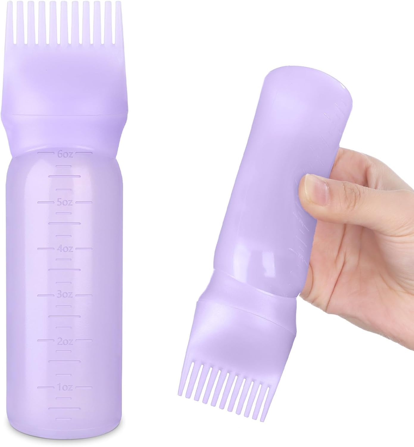 Root Comb Bottle Applicator 6 Ounce Oil Applicator for Hair Dye, Hair Oiling Applicator with Graduated Scale (Purple) Root Comb Bottle Applicator 6 Ounce Oil Applicator for Hair Dye, Hair Oiling Applicator with Graduated Scale (Purple)