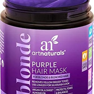 Artnaturals Purple Hair Mask for Blonde, Silver & Platinum Hair – Removes Yellow Brassy Color, Repairs Dry & Bleached Hair – Deep Conditioning Treatment Hair Moisturizer – Sulfate Free (8 Oz/226g)