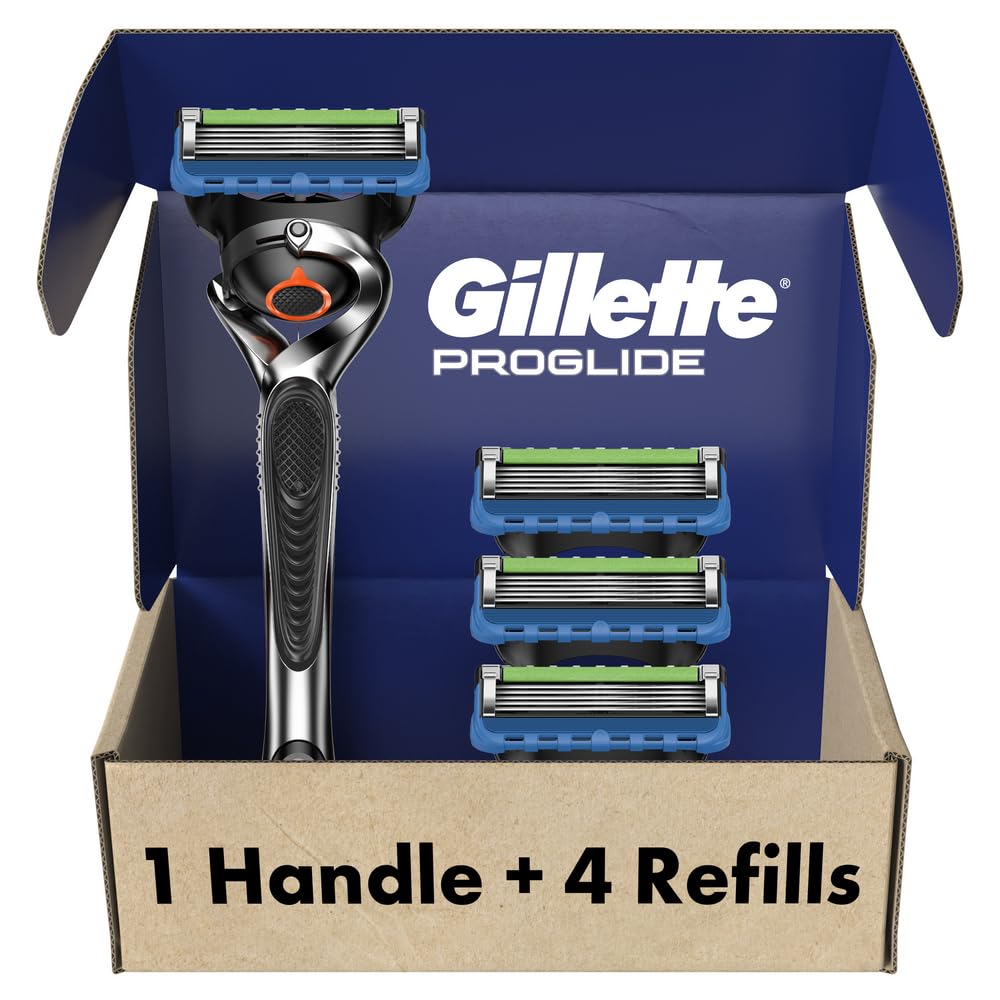Gillette Fusion ProGlide Razors, Men 1 Gillette Razor, 4 Razor Blade Refills, Shields Against Skin Irritation Gillette Fusion ProGlide Razors, Men 1 Gillette Razor, 4 Razor Blade Refills, Shields Against Skin Irritation