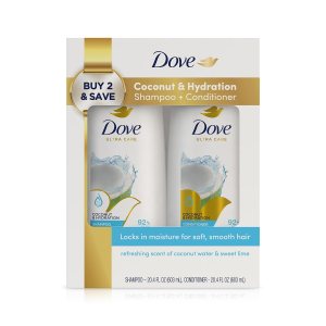 Dove Shampoo & Conditioner Set, Coconut & Hydration for Dry Hair, Sweet Lime Scent – Nourishing & Moisturizing Hair Products for Women, Gift Set, 20.4 Fl Oz Ea (2 Piece Set)