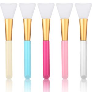 20 Pieces Soft Silicone Facial Mud Applicator Clay Tools Face Mask Brushes Beauty Tools for Sleeping Mask, Mud Mask, Hairless Body Lotion and Body Butter (Pink, Blue, White, Yellow, Rose Red)