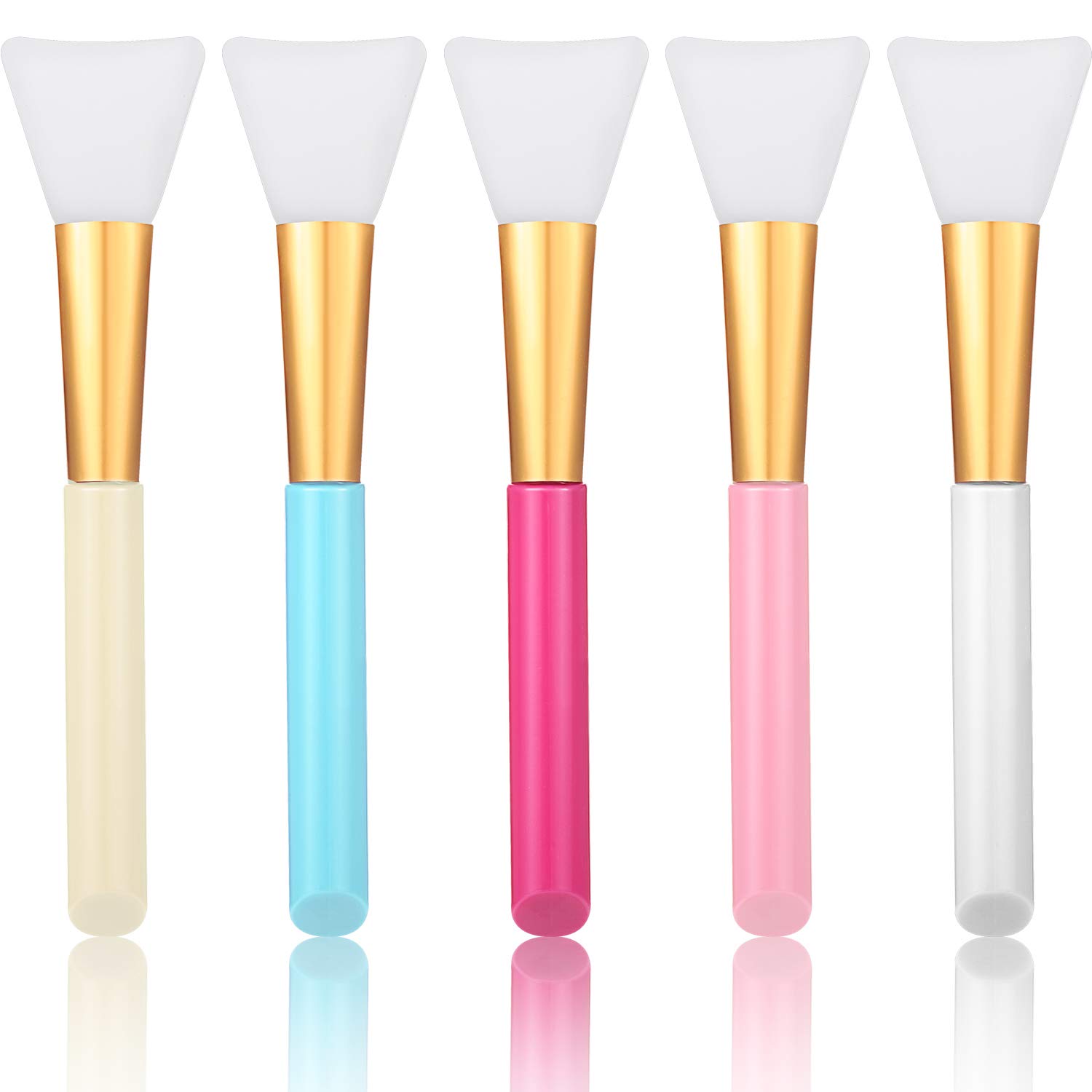 20 Pieces Soft Silicone Facial Mud Applicator Clay Tools Face Mask Brushes Beauty Tools for Sleeping Mask, Mud Mask, Hairless Body Lotion and Body Butter (Pink, Blue, White, Yellow, Rose Red) 20 Pieces Soft Silicone Facial Mud Applicator Clay Tools Face Mask Brushes Beauty Tools for Sleeping Mask, Mud Mask, Hairless Body Lotion and Body Butter (Pink, Blue, White, Yellow, Rose Red)