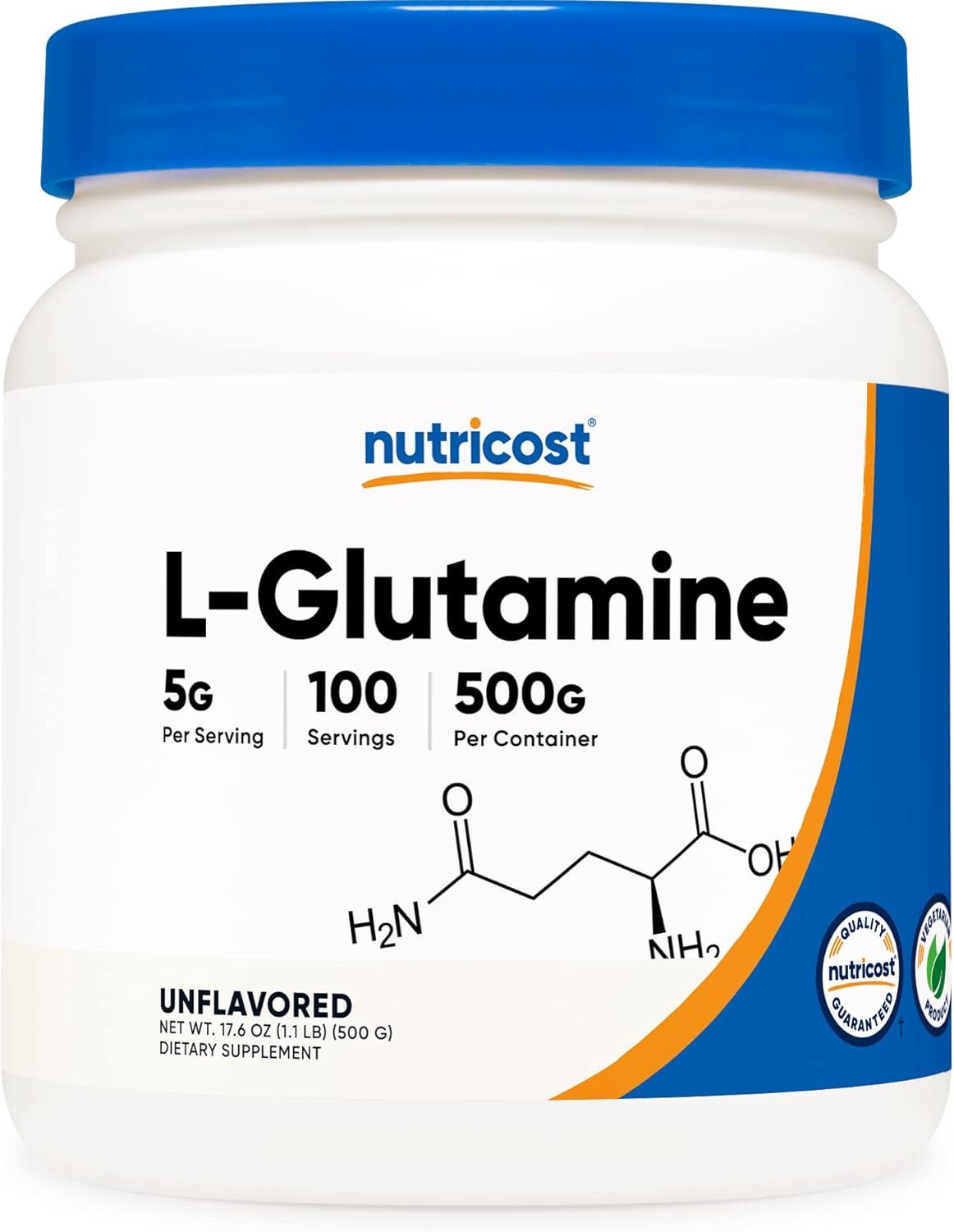 Nutricost L-Glutamine Powder (500 Grams) Unflavored – Gluten Free & Non-GMO, 100 Servings Nutricost L-Glutamine Powder (500 Grams) Unflavored – Gluten Free & Non-GMO, 100 Servings