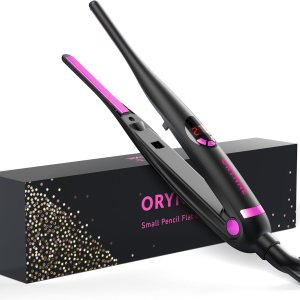 Small Flat Irons for Short Hair, 5s Ultra Fast Heat Up Pencil Flat Iron, Negative Ions Mini Flat Iron for Edges, 3/10” Travel Mini Hair Straightener with Digital Temp Control, Easy to Use
