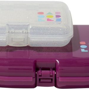 Claire’s Exclusive – Caboodles Makeup Small Case, Duo Travel Cosmetic Purse Organizer for Girls, 2 Hard Cases – (Case 1-6x4x1) (Case 2-4x3x1) 2-Pack Plum Purple and Clear Glitter