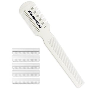 Hair Cutter Comb,Shaper Double Edge Razor,Split Ends Hair Trimmer Styler, For Thin & Thick Hair Cutting and Styling, Extra 5 Blades Included.