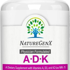 ADK Vitamin Supplement 5000 IU – High Potency Vitamins A, D3, and K2 for Bone Health and Calcium Absorption | Gluten-Free Vitamin ADK Supplement, 60 Day Supply, 60 Capsules