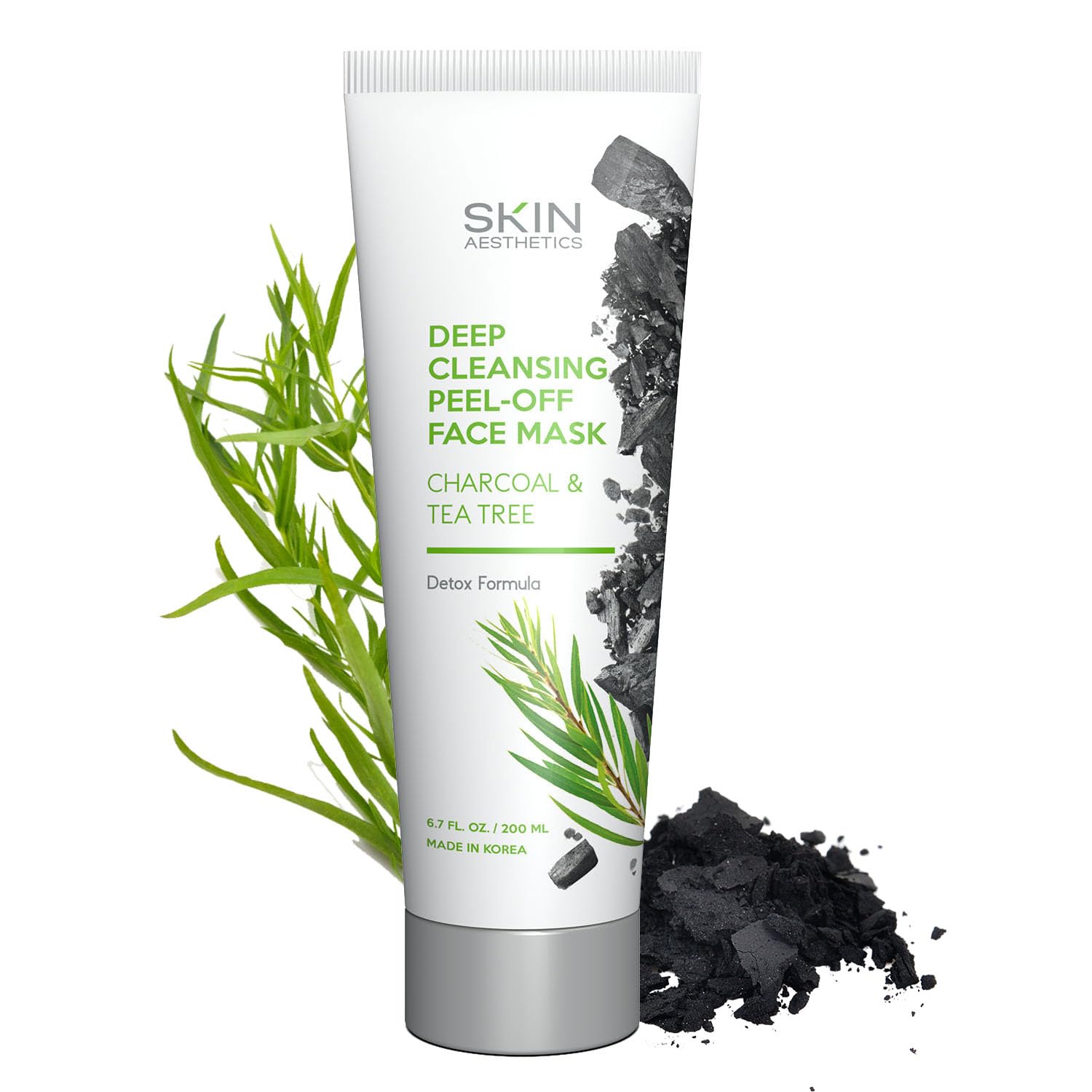 Charcoal & Tea Tree Peel Off Face Mask – Blackhead Remover, Helps Treat Acne, Unclogs Pores, Deep Cleasing Peel Off Mask – Cruelty Free Korean Skin Care – All Skin Types – 6.7 Fl. oz. Charcoal & Tea Tree Peel Off Face Mask – Blackhead Remover, Helps Treat Acne, Unclogs Pores, Deep Cleasing Peel Off Mask – Cruelty Free Korean Skin Care – All Skin Types – 6.7 Fl. oz.