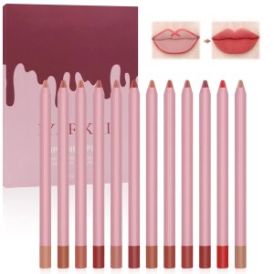 Matte Lip Liner Pencil Set, 12 Colors Smooth Lip Liner Set, Matte Velvet Lipstick Pen, Smudge-proof and Waterproof, Long Lasting Fade Resistant, for Daily Travel Party Work