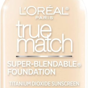 L’Oreal Paris Makeup True Match Super-Blendable Liquid Foundation, Cream Ivory W0.5, 1 Fl Oz,1 Count