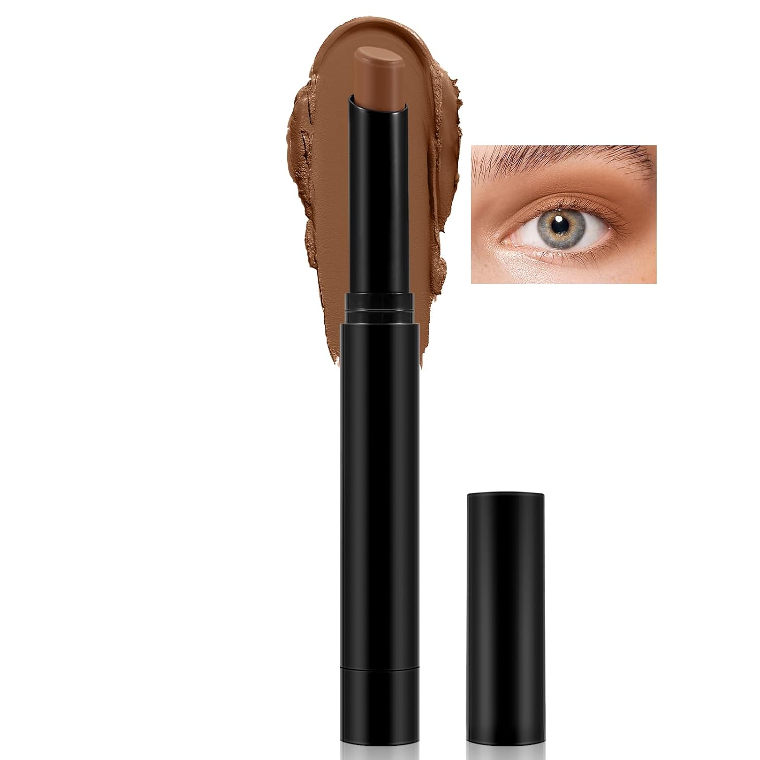 Cream Eyeshadow Stick, Shimmer Matte Eye Shadow Pencil, Waterproof Contour and Highlighter Eye Makeup, Brown Neutral Cream Eyeshadow Stick, Shimmer Matte Eye Shadow Pencil, Waterproof Contour and Highlighter Eye Makeup, Brown Neutral