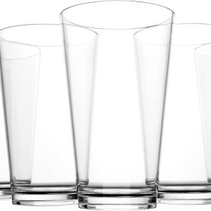 Clear Drinking Glasses – Unbreakable Acrylic Glasses Drinkware 18 oz set of 6 – BPA Free Dishwasher Safe Reusable Plastic Cups for Kitchen Party Outdoor (Look Like Glass)