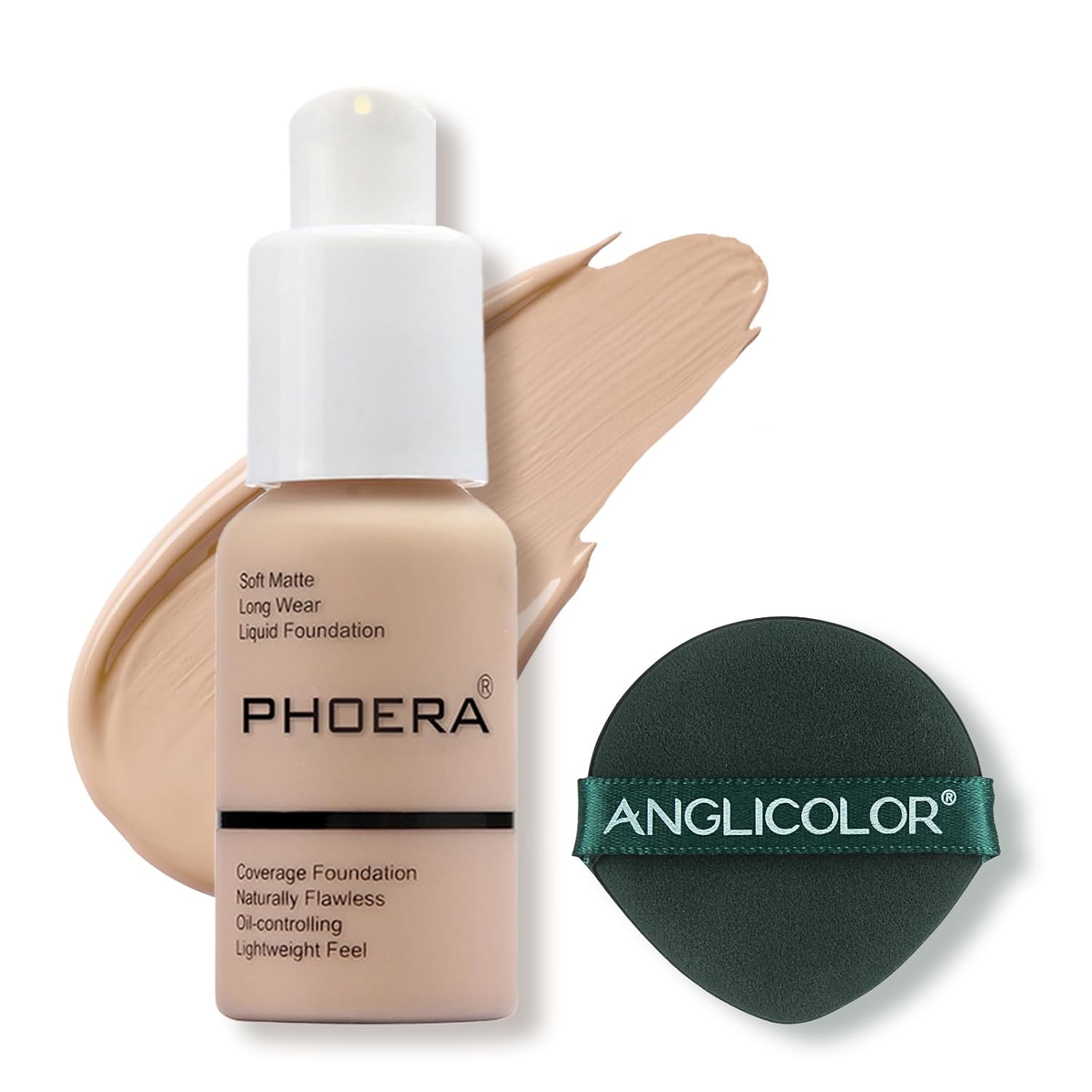 PHOERA Foundation Makeup Naturally Liquid Foundation Full Coverage Mattle Oil-Control Concealer 8 Colors Optional,Great Choice For Gift (#102 Nude,30ml) PHOERA Foundation Makeup Naturally Liquid Foundation Full Coverage Mattle Oil-Control Concealer 8 Colors Optional,Great Choice For Gift (#102 Nude,30ml)