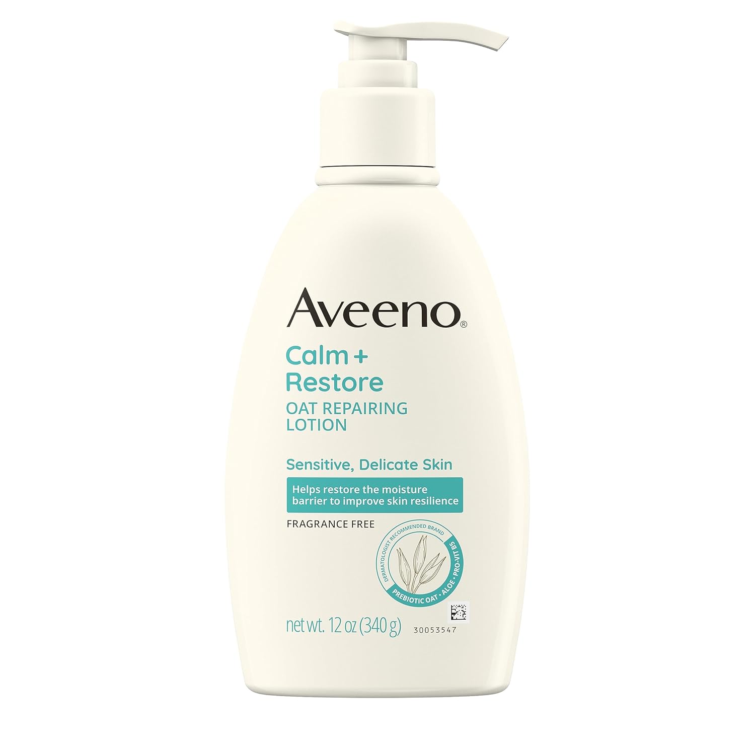 Aveeno Calm + Restore Oat Repairing Body Lotion for Sensitive Skin, Daily Moisturizer with Prebiotic Oat, Aloe & Pro-Vitamin B5 Helps Restore Skin’s Moisture Barrier, Fragrance Free, 12 oz Aveeno Calm + Restore Oat Repairing Body Lotion for Sensitive Skin, Daily Moisturizer with Prebiotic Oat, Aloe & Pro-Vitamin B5 Helps Restore Skin’s Moisture Barrier, Fragrance Free, 12 oz