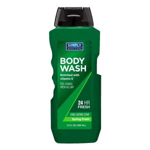 Body Wash 12 Fl oz – Enriched with Vitamin E, Feel Clean and Fresh All Day, 24 Hrs Fresh, Long-Lasting Spring Fresh Scent, Gentle and Moisturizing for All Skin Types, Pack of 1