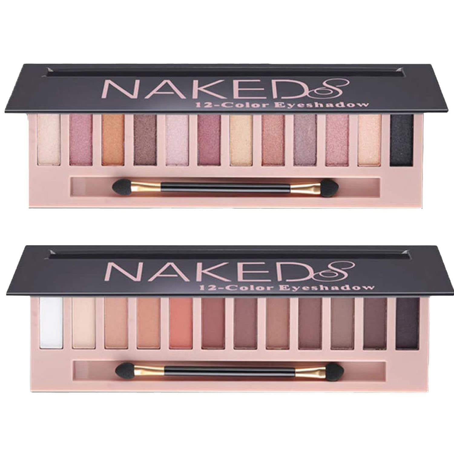 2 Pcs 12 Colors Eye Shadow Palette,Nude Matte Smokey Shimmer Glitter Eyeshadow Palette,Blendable Rich Colors,Waterproof Beauty Makeup Palette Kit with Double-Ended Makeup Brush(A+B) 2 Pcs 12 Colors Eye Shadow Palette,Nude Matte Smokey Shimmer Glitter Eyeshadow Palette,Blendable Rich Colors,Waterproof Beauty Makeup Palette Kit with Double-Ended Makeup Brush(A+B)