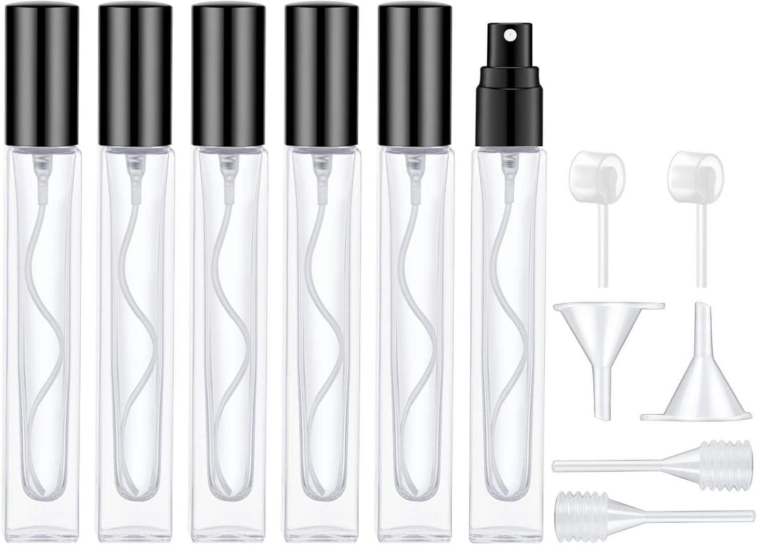 Lil Ray 10ml Perfume Atomizer for Men & Women. Refillable Glass Spray Bottle. Portable Fragrance Bottle for Travel,Party (6PCS) Lil Ray 10ml Perfume Atomizer for Men & Women. Refillable Glass Spray Bottle. Portable Fragrance Bottle for Travel,Party (6PCS)