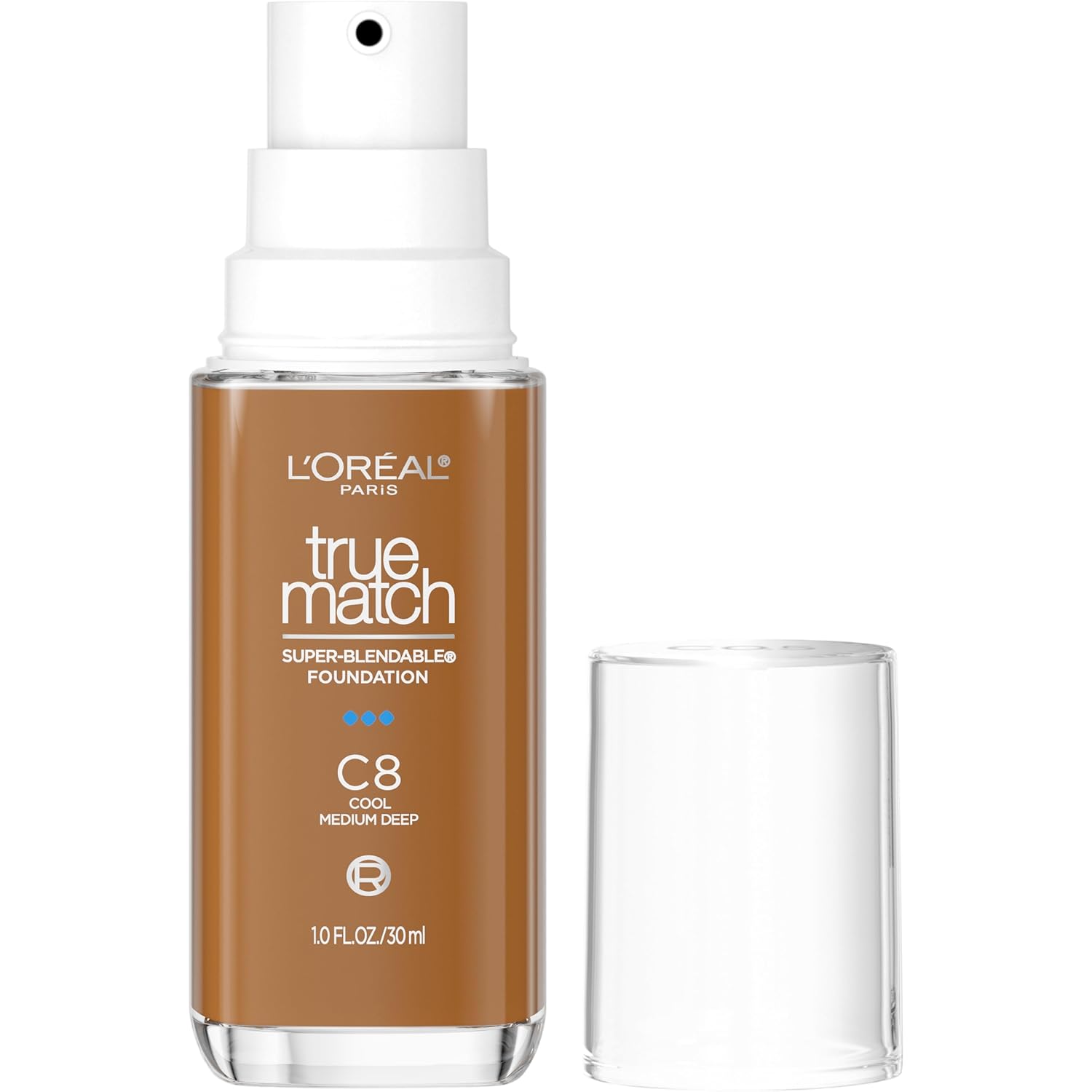 L’Oreal Paris True Match Super-Blendable Foundation, Medium Coverage Liquid Foundation Makeup, C8, Medium Deep, 1 Fl Oz L’Oreal Paris True Match Super-Blendable Foundation, Medium Coverage Liquid Foundation Makeup, C8, Medium Deep, 1 Fl Oz