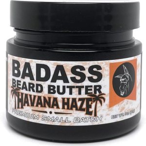 Badass Beard Care Beard Butter for Men – Havana Haze, 3 oz – Made of Natural Ingrediens for Healthy, Soften and Itchness Free Beard and Mustache