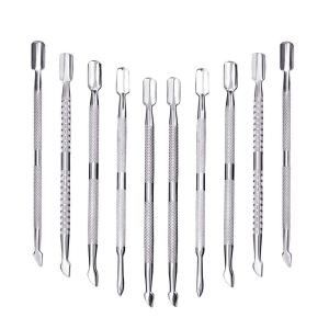 10Pcs Cuticle Pusher Remover and Cutter, Creatiee Double Ended Stainless Steel Cuticle Cleaner Nail Gel Polish Removal, Manicure Pedicure Nail Tools for Fingernails Toenails – Professional & Durable