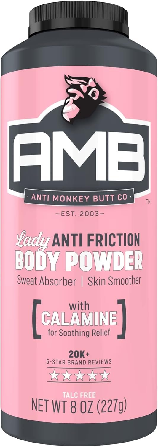 Anti Monkey Butt Body Powder for Women, Talc Free Anti Chafing and Sweat Absorbing Powder with Clamine, Hypoallergenic Formula, 8 oz Anti Monkey Butt Body Powder for Women, Talc Free Anti Chafing and Sweat Absorbing Powder with Clamine, Hypoallergenic Formula, 8 oz