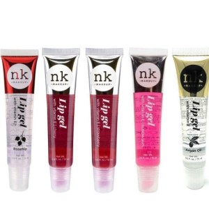 Nicka K New York 5 PACK NK Lip Gel with Vitamin E Bubble Gum, Argan, Strawberry, Cherry and Rosehip Lip Gloss