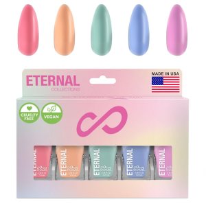 Eternal Pastel Nail Polish Sets for Women (CANDY PASTELS) – Pastel Nail Polish Set for Girls – Long Lasting & Quick Dry Nail Polish Set for Home DIY Manicure Pedicure – Made in USA, 13.5mL (Set of 5)