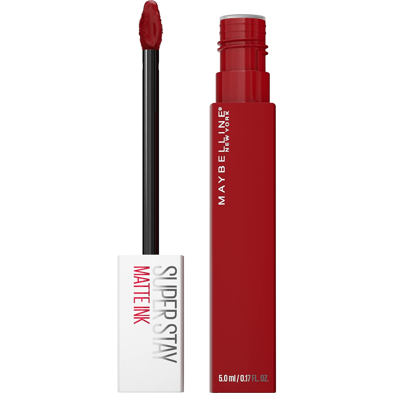 Maybelline Super Stay Matte Ink Liquid Lipstick Makeup, Long Lasting High Impact Color, Up to 16H Wear, Exhilarator, Ruby Red, 1 Count Maybelline Super Stay Matte Ink Liquid Lipstick Makeup, Long Lasting High Impact Color, Up to 16H Wear, Exhilarator, Ruby Red, 1 Count