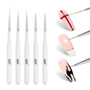 GAOY 5 Pcs Nail Art Liner Brushes, Thin French Liner, Nail Design Tools for Nail Detail Painting, for Nail DIY