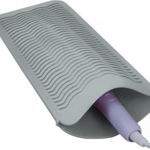 1Pack Silicone Heat Resistant Mat Pouch for Hair Straightener, Curling Iron, Flat Iron and Hot Hair Tools Grey