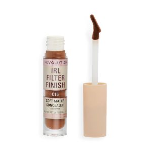 Revolution Beauty, IRL Filter Finish Concealer, Full Coverage, Oil Free, Long Lasting & Lightweight Formula, Infused with Hyaluronic Acid, Vegan & Cruelty Free, C15, 0.21 Oz