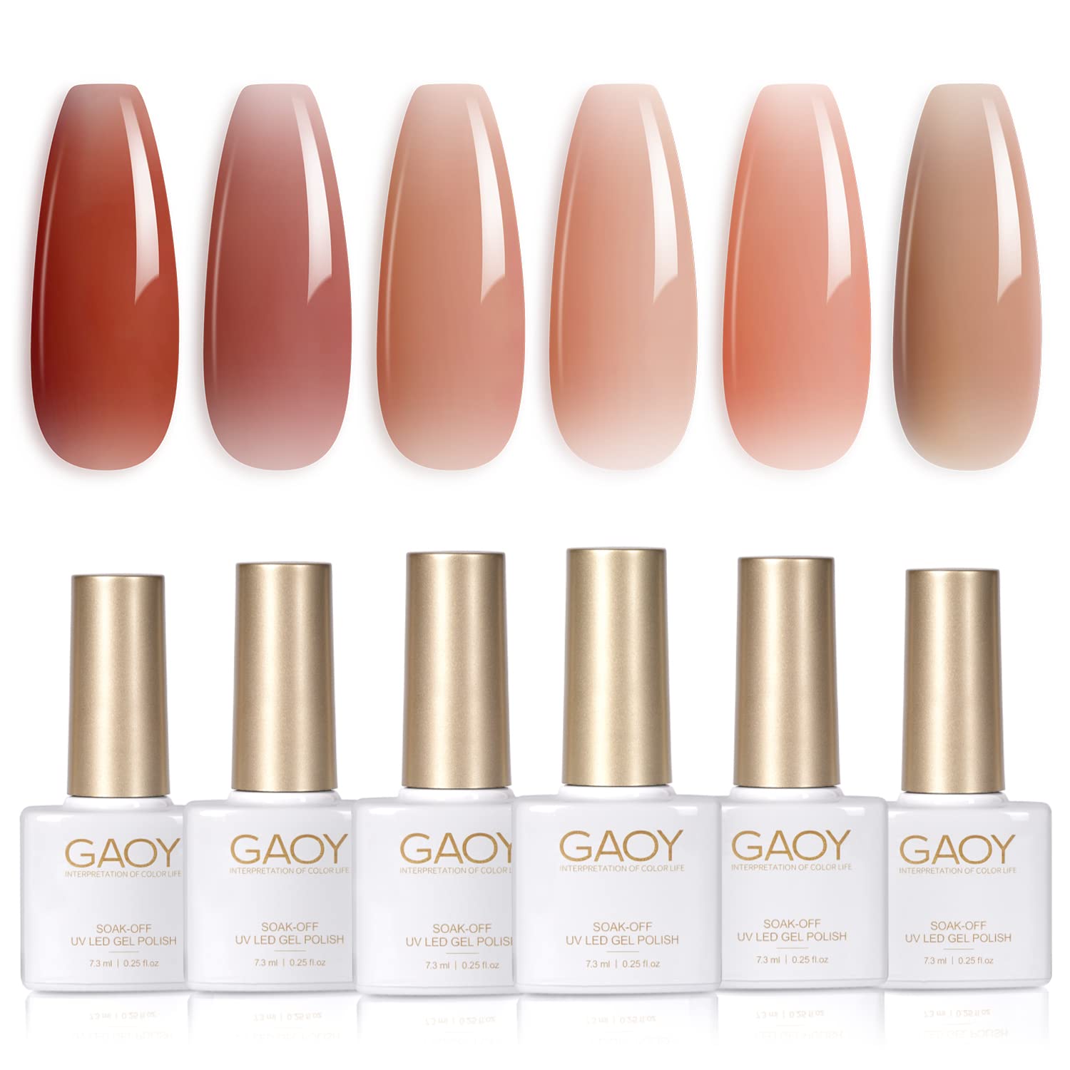GAOY Icy Jelly Gel Nail Polish Set of 6 Colors Including Red Pink Nude Gel Polish Kit UV LED Soak Off Polish Home DIY Manicure Nail Salon Varnish GAOY Icy Jelly Gel Nail Polish Set of 6 Colors Including Red Pink Nude Gel Polish Kit UV LED Soak Off Polish Home DIY Manicure Nail Salon Varnish
