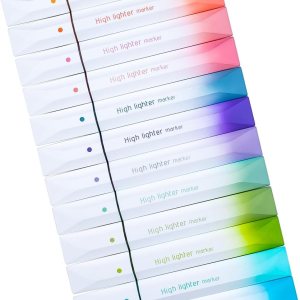 Pastel Highlighter, 12 Pack Aesthetic Highlighters, Assorted Colors Highlighter Marker Pen with Chisel Tip, Cute Stationary for Bible, Journal, Planner Notes