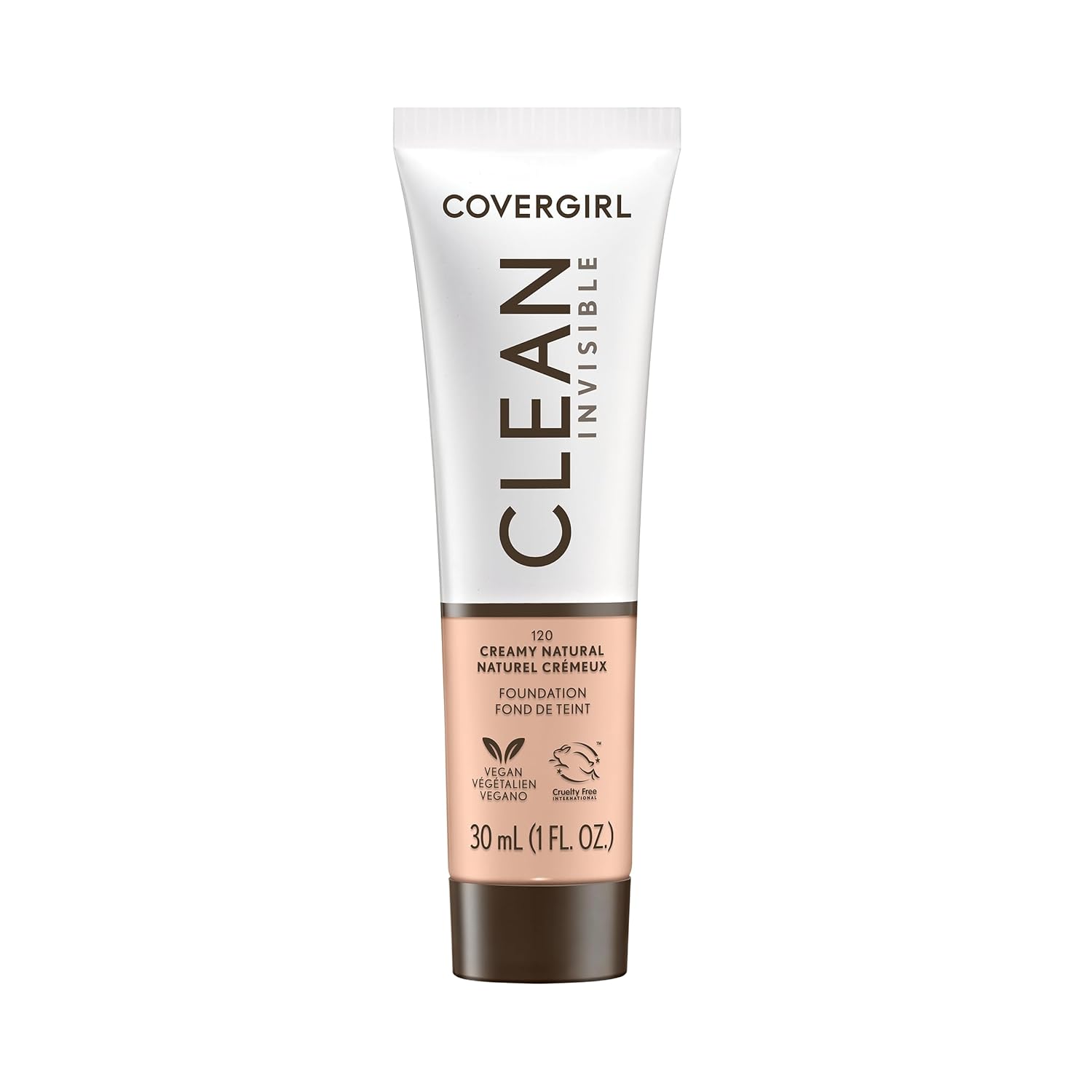 CoverGirl Clean Invisible, Creamy Natural, Foundation, Blendable Formula, Buildable Coverage, Lightweight, Natural Finish, Non-Comedogenic, 1oz CoverGirl Clean Invisible, Creamy Natural, Foundation, Blendable Formula, Buildable Coverage, Lightweight, Natural Finish, Non-Comedogenic, 1oz
