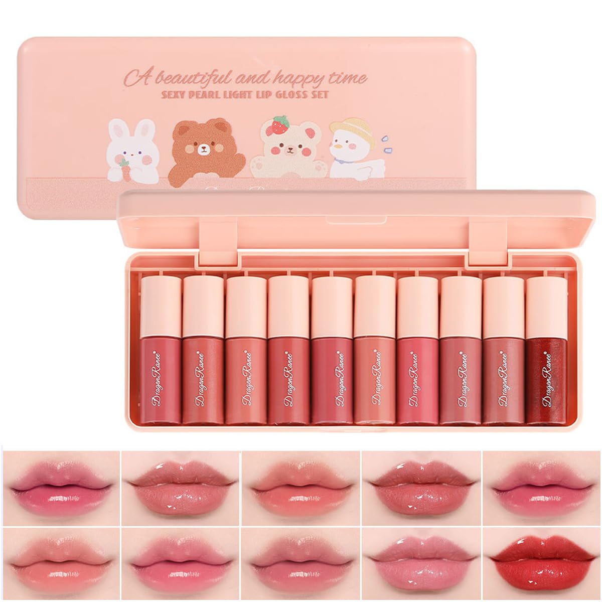 10 Colors Liquid Tint Stain,Korean Natural Moisturizing Lip Gloss, Long-Lasting&Non-Stick Cup,Multi-Use Lip and Cheek Tint Stain 10 Colors Liquid Tint Stain,Korean Natural Moisturizing Lip Gloss, Long-Lasting&Non-Stick Cup,Multi-Use Lip and Cheek Tint Stain