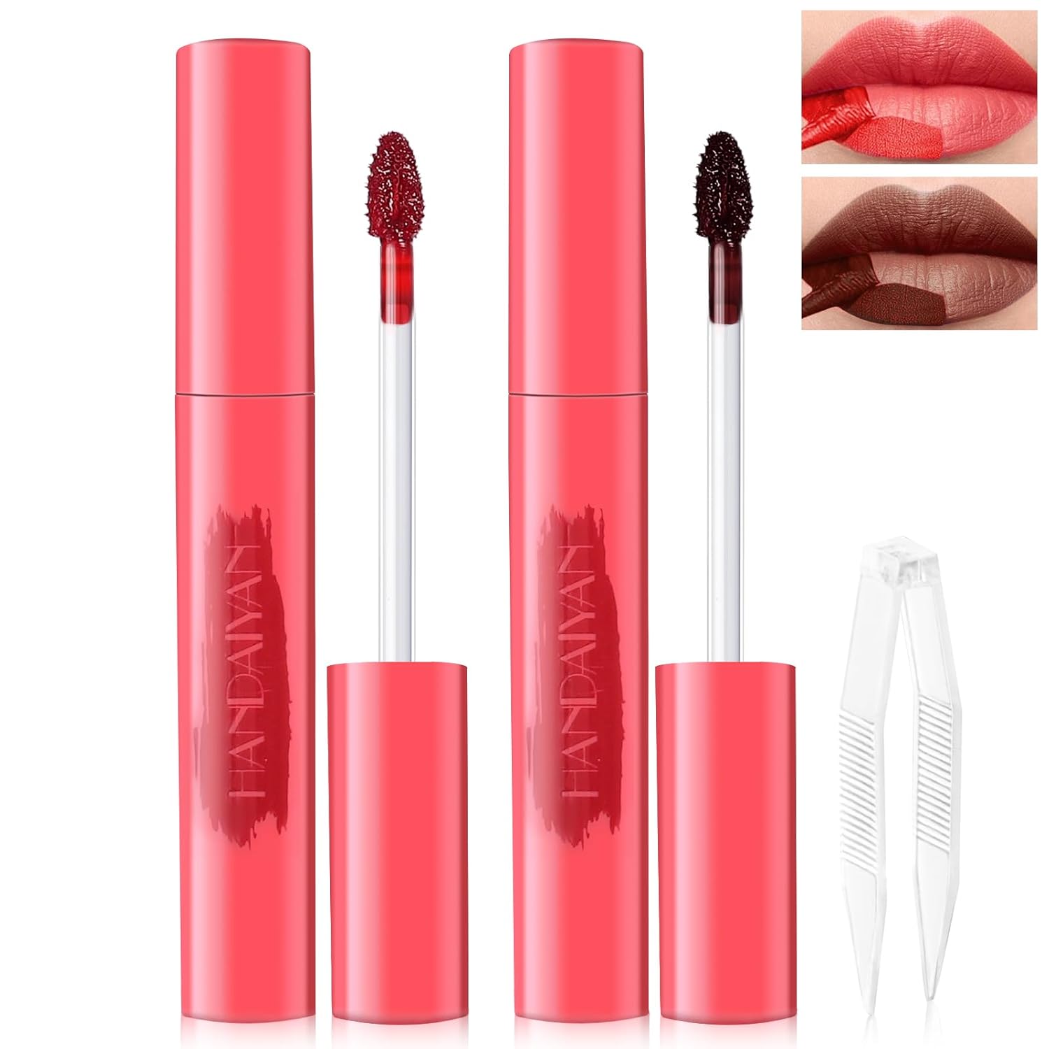 2 Colors Peel off Lip Stain Long Lasting Waterproof Non-Sticky Transfer Proof Brown Lip Liner Tint Lip Gloss with Matte Finish Magic Color Tattoo Liquid Lipstick Mask Makeup for Women Girls 2 Colors Peel off Lip Stain Long Lasting Waterproof Non-Sticky Transfer Proof Brown Lip Liner Tint Lip Gloss with Matte Finish Magic Color Tattoo Liquid Lipstick Mask Makeup for Women Girls