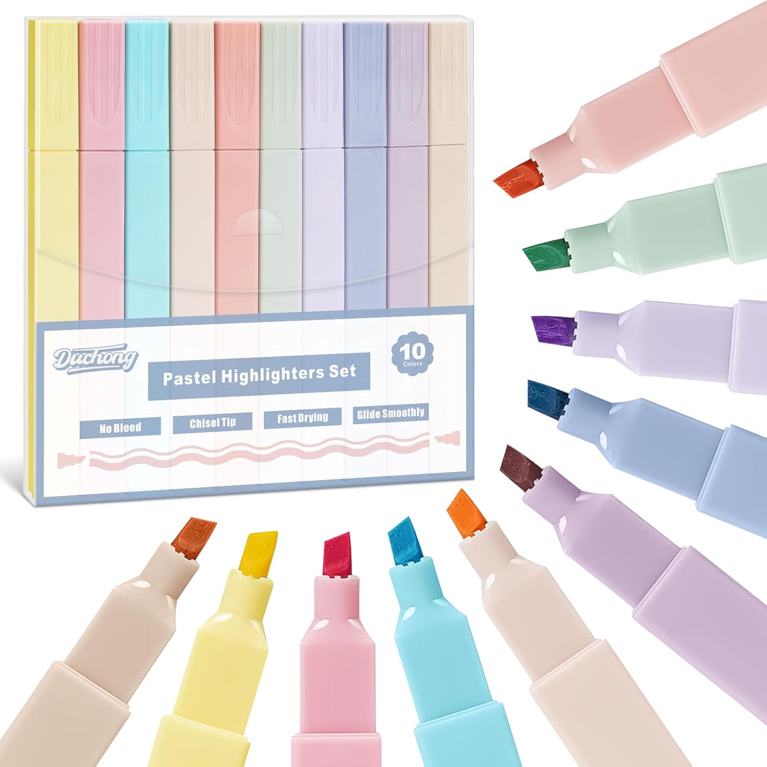 Bible Highlighters, 10 Packs Highlighters Assorted Pastel Colors, No Bleed, Chisel Tip, Aesthetic Cute Highlighters, Ideal School Office Supplies Bible Highlighters, 10 Packs Highlighters Assorted Pastel Colors, No Bleed, Chisel Tip, Aesthetic Cute Highlighters, Ideal School Office Supplies