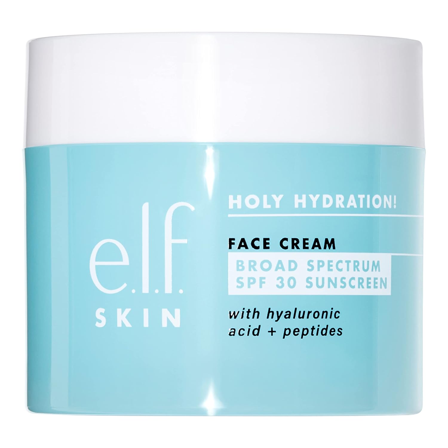 e.l.f. Holy Hydration! Face Cream, Broad Spectrum SPF 30 Sunscreen, Moisturizes & Softens Skin, Quick-Absorbing & Ultra-Hydrating, 1.8 Oz e.l.f. Holy Hydration! Face Cream, Broad Spectrum SPF 30 Sunscreen, Moisturizes & Softens Skin, Quick-Absorbing & Ultra-Hydrating, 1.8 Oz