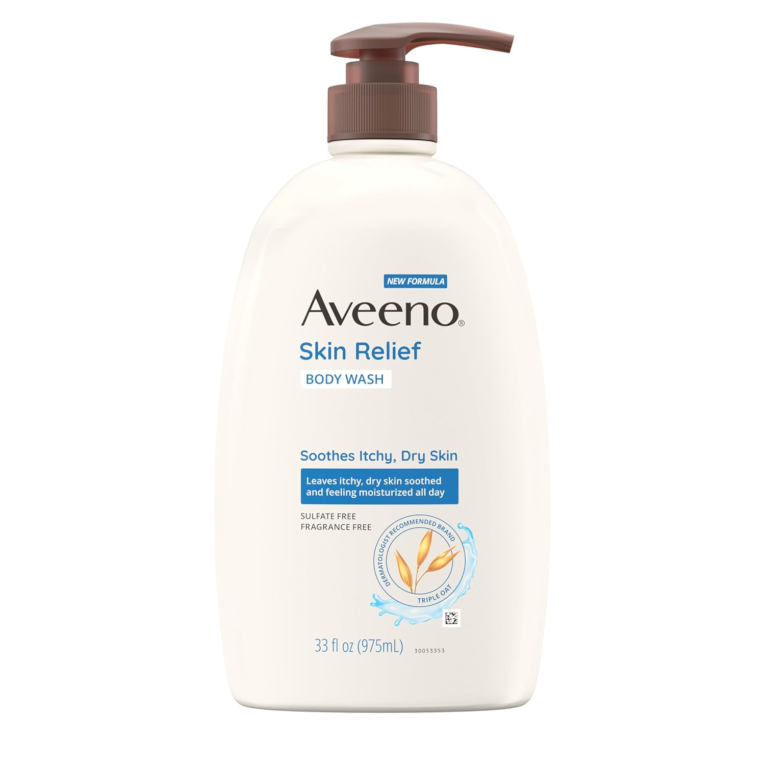 Aveeno Skin Relief Body Wash with Triple Oat Formula Soothes Itchy and Dry Skin, Fragrance Free Body Wash for Sensitive Skin, 33 FL OZ Aveeno Skin Relief Body Wash with Triple Oat Formula Soothes Itchy and Dry Skin, Fragrance Free Body Wash for Sensitive Skin, 33 FL OZ