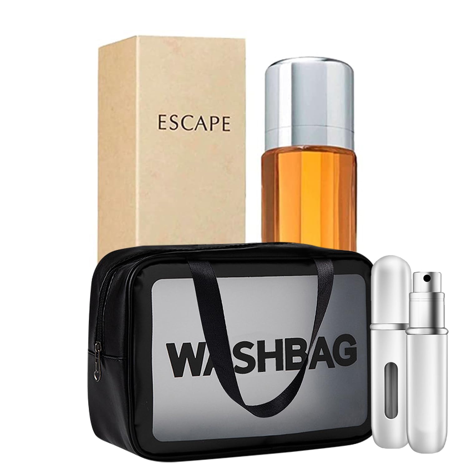 Escape Perfume for Women 3.4 oz Eau de Parfum – Gift Set Pack – Toiletry Bag And Refillable Empty Perfume Bottle. Escape Perfume for Women 3.4 oz Eau de Parfum – Gift Set Pack – Toiletry Bag And Refillable Empty Perfume Bottle.