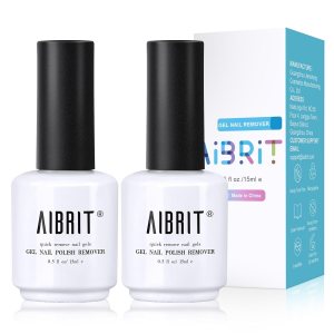 AIBRIT Gel Nail Polish Remover,2 Pack Gel Polish Remover for Nails,Quick & Easy Remove,Removedor de Esmalte Gel,0.5 fl oz/15 ml Each