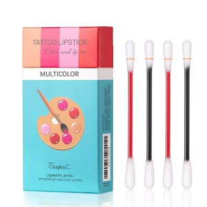 20Pcs Waterproof Non-Stick Lip Tint Cotton Swab, Long Lasting Matte Lip Gloss Applicator