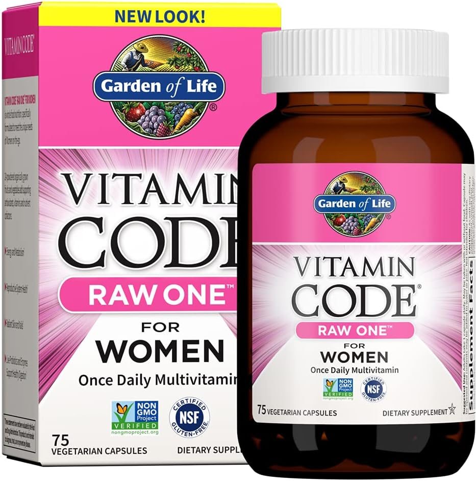 Garden of Life Vitamin Code Raw One Once Daily Multivitamin Capsules, Fruits, Veggies, Probiotics for Womens Health, Vegetarian, Gluten Free, 75 Count Garden of Life Vitamin Code Raw One Once Daily Multivitamin Capsules, Fruits, Veggies, Probiotics for Womens Health, Vegetarian, Gluten Free, 75 Count