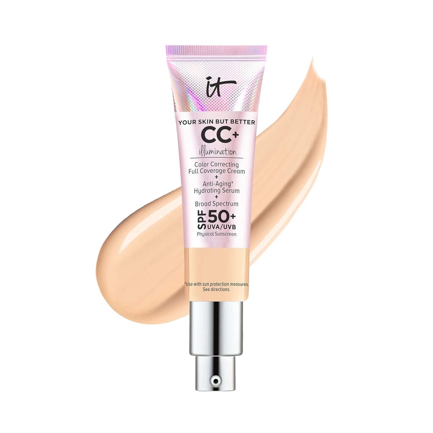 IT Cosmetics Your Skin But Better CC+ Cream Illumination – Color Correcting Cream, Full-Coverage Foundation, Hydrating Serum & SPF 50+ Sunscreen Radiant Finish 1.08 fl oz IT Cosmetics Your Skin But Better CC+ Cream Illumination – Color Correcting Cream, Full-Coverage Foundation, Hydrating Serum & SPF 50+ Sunscreen Radiant Finish 1.08 fl oz