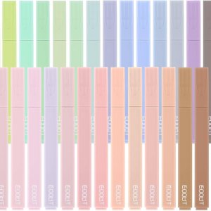 EOOUT 32pcs Aesthetic Highlighters, Assorted Colors, Bible Highlighters and Pens No Bleed, Soft Chisel Tip, Dry Fast, Easy to Hold for Journal Notes School Office Supplies (Pastel)