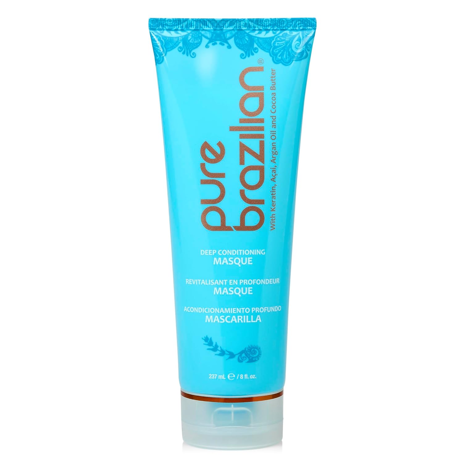 Pure Brazilian Deep Conditioning Masque – Deep Conditioner Hair Treatment with Brazilian Keratin, Acai, and Arginine – 8 Fl Oz Pure Brazilian Deep Conditioning Masque – Deep Conditioner Hair Treatment with Brazilian Keratin, Acai, and Arginine – 8 Fl Oz