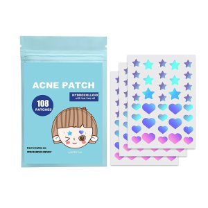 Hydrocolloid Acne Patches,Acne Patch Absorbing Cover Patch Cover Patch For Face Acninh Absorbing, Spot Stickers Infused with Salicylic Acid, Multicolour Blemish Treatment(108PCS